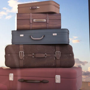 Conjunto de malas para a viagem